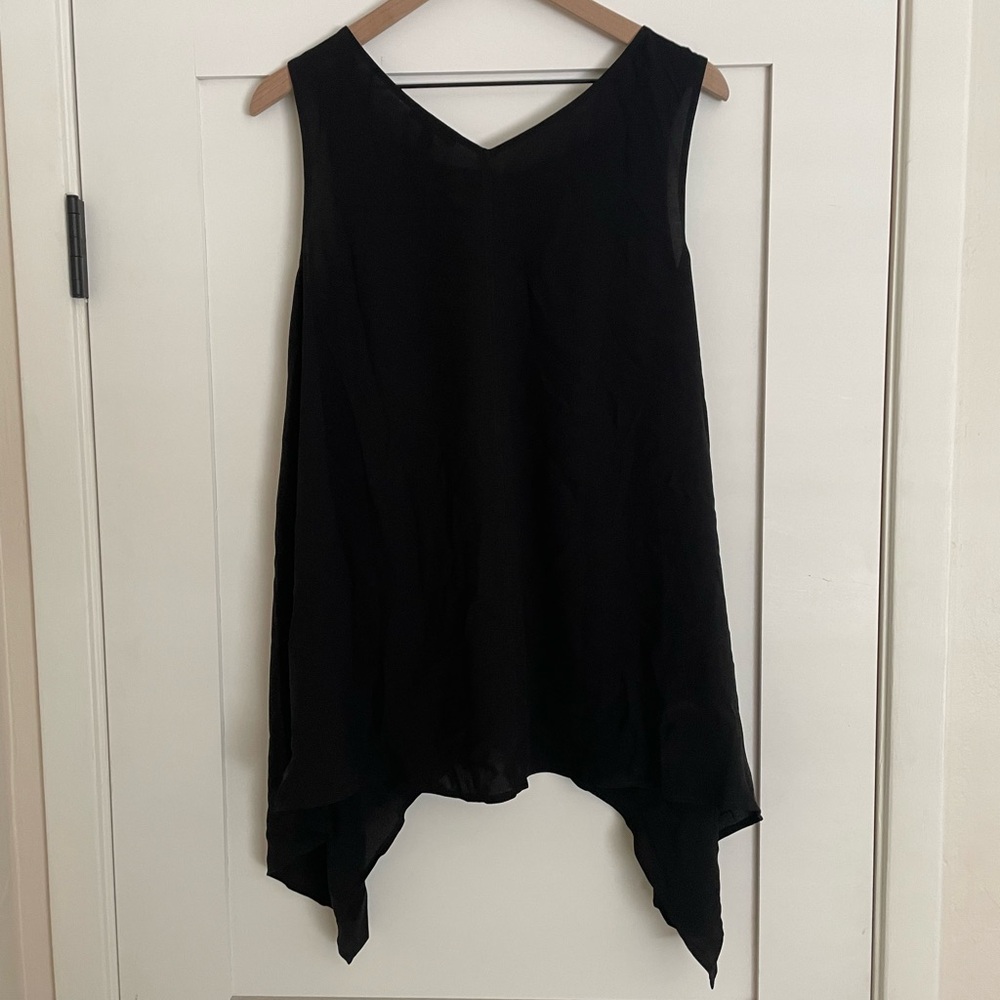 Eileen Fisher Black Asymmetrical Tank Top - Picture 2 of 3
